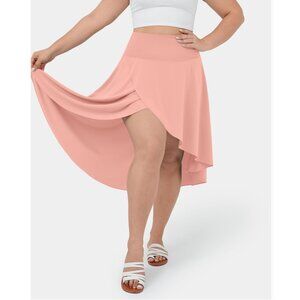 New Halara Breezeful Asymmetric Dance Skirt Sz 2XL Womens Pink High Low Flowy 2-
